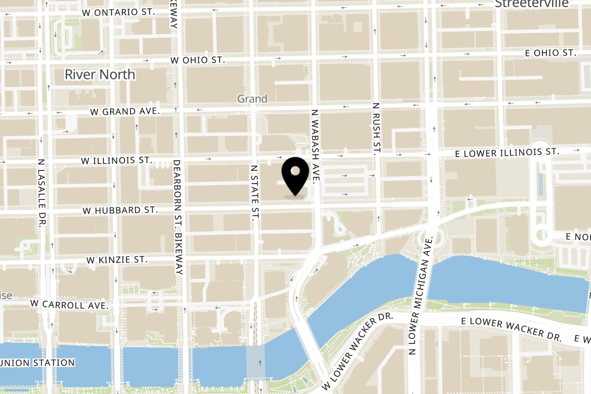 Map showing the location of Toast It IZ Toast It Iz - Hubbard on 22 E Hubbard St in Chicago
